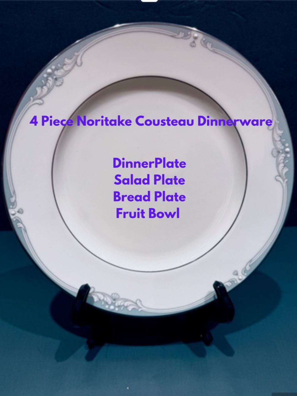 4 Piece Noritake Cousteau Fine Bone China Dish Set.